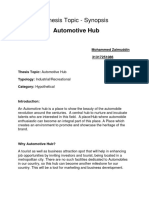 Automotive Hub: Thesis Topic - Synopsis