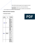 Tabel Persamaan Transistor