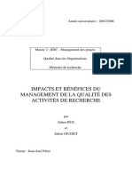 Impacts Et Benefices Du Management de La