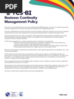 Business Continuity Management Policy TCS BI