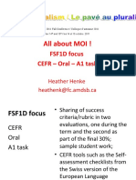 All About MOI !: FSF1D Focus CEFR - Oral - A1 Task