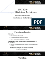 STAT8010 Applied Statistical Techniques: Process Performance Introduction To Control Charts