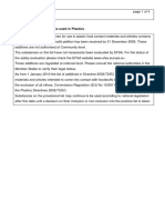 Provisional List of Additives Used in Plastics: 1 Publication Date: 10/04/2008 11 Update 28/10/2011