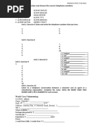 Unit 1: Exercise 3 Listen and Choose The Correct Telephone Numbers