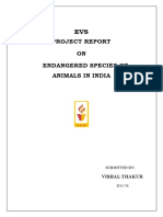 Project Report ON Endangered Species of Animals in India: Vishal Thakur