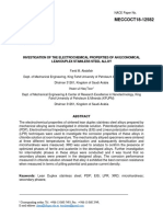 MECCOCT18-12582: Investigation of The Electrochemical Properties of An Economical Lean Duplex Stainless Steel Alloy