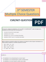 M.Sc. 3 Semester Multiple Choice Questions