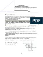 Pre Calculus: Define A Circle and Determine The Standard Form of Equation of A Circle