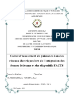 Calcul D'écoulement de Puissance Dans Les Réseaux Électriques Lors de L'intégration Des Fermes Éoliennes Et Des Dispositifs FACTS