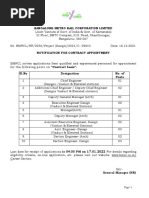 BMRCL Recruitment 2022 For 144 AE, JE, Section Engineer and Engineering Posts