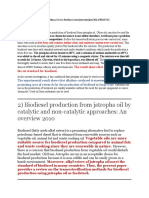 2) Biodiesel Production From Jatropha Oil by Catalytic and Non-Catalytic Approaches: An Overview 2010