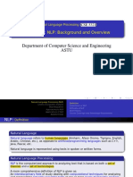 Department of Computer Science and Engineering Astu: NLP: Background and Overview