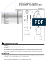 Instruction Sheet Is Mh8412 - STYLE NUMBER MH8412BD, MH8412BD01