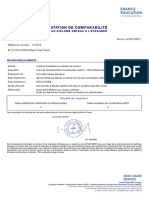 Attestation de Comparabilité Français