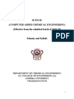 M.Tech. (Computer Aided Chemical Engineering) (Effective From The Admitted Batch of 2019-20)