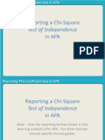 Reporting Chi-Square Test of Independence in Apa