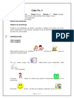 Grado 1° Guía de Aprendizaje 1 - Aprende A Leer Con El Género Narrativo, El Cuento (2) 27 de Sept Al 1 Octubre