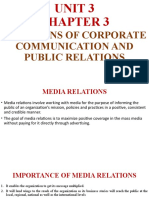 Functions of Corporate Communication and Public Relations