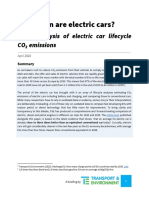 How Clean Are Electric Cars?: T&E's Analysis of Electric Car Lifecycle CO Emissions