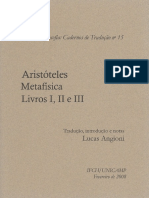 ARISTÓTELES, Metafisica I II III Alpha Beta (Trad. e Comentários Angioni)