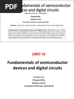 UNIT 4: Fundamentals of Semiconductor Devices and Digital Circuits