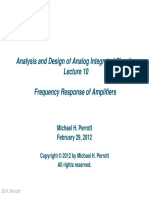 Analysis and Design of Analog Integrated Circuits Frequency Response of Amplifiers