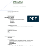 Outline For Feasibility Study: I. Executive Summary