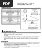 Instruction Sheet Is Na1716 - Style Number Na1716Bn:: Package Contents