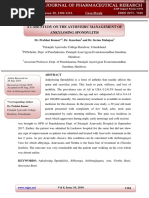 A Case Study On The Ayurvedic Management of Ankylosing Spondylitis