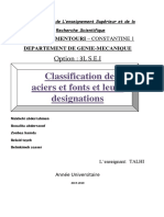 Classification Des Acierset Des Fontes