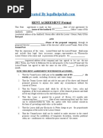 Rent Agreement Format