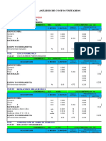 Analisis de Costos Unitarios, Trabajo