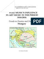 Folk Music'S Influence in Art Music in The Period 1814-2014. Hungary