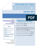 Reporte Mensual de Conflictos Sociales N.° 212 Octubre 2021