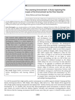 Children's Views of The Learning Environment: A Study Exploring The Reggio Emilia Principle of The Environment As The Third Teacher