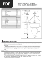 Instruction Sheet Is Dx2830 - Style Number Dx2830C, Dx2830Pn