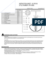 Instruction Sheet Is Ep1616: - Style Number Ep1616Bo:: Package Contents