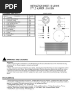 Instruction Sheet Is Js1615: - Style Number Js1615Bn:: Package Contents