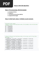 Steps in SHA-256 Algorithm