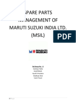 Project of MIS - Spare Parts Management of MSIL - Group-5