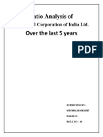 Ratio Analysis of Over The Last 5 Years: Power Grid Corporation of India LTD