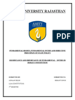 Amity University Rajasthan: Fundamental Rights, Fundamental Duties and Directive Principles of State Policy