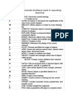 The Commands Used in Autocad and Sketchup