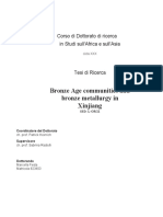 Bronze Age Communities and Bronze Metallurgy in Xinjiang: Corso Di Dottorato Di Ricerca in Studi Sull'africa e Sull'asia