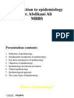 Introduction To Epidemiology Dr. Abdikani Ali Mbbs