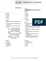 Grammar Quiz 1.5 Answer Key: © Pearson 2020 Photocopiable Focus 4 Second Edition