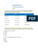 GL PTE Reading Comprehension Practice: Questions 1-4 Are About The Following Announcement