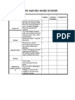 English A&B Sba Mark Scheme: Areas Marks Assigne D Marks Comments