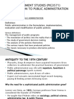 Government Studies (Pig3571) Introduction To Public Administration