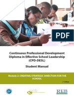 Continuous Professional Development Diploma in Effective School Leadership (Cpd-Desl) Student Manual